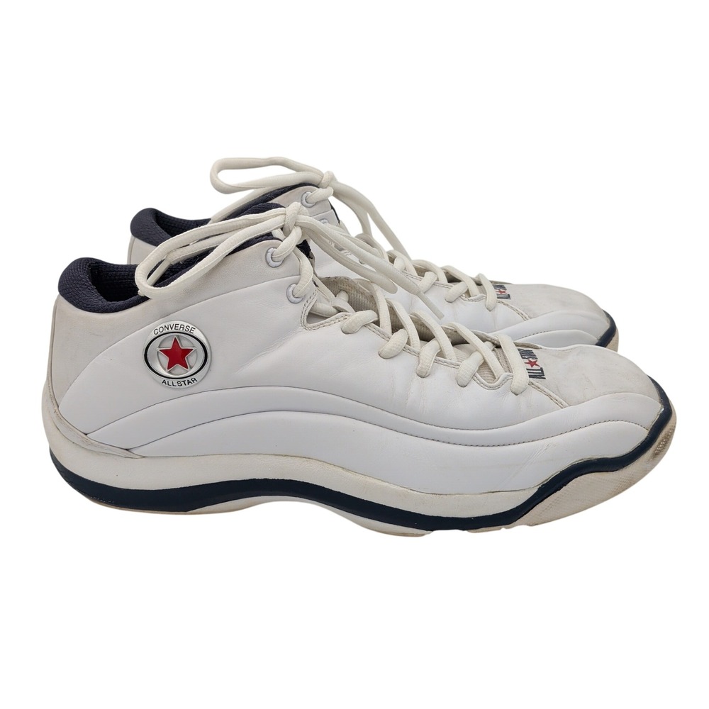 Converse All Star A4576 Mens White Leather Basketball Sneakers Size 14 Retro Y2K